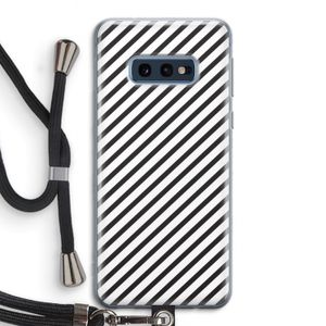 Strepen zwart-wit: Samsung Galaxy S10e Transparant Hoesje met koord