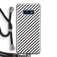 Strepen zwart-wit: Samsung Galaxy S10e Transparant Hoesje met koord