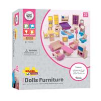 Bigjigs houten poppenhuis meubels, 27dlg. Bigjigs houten poppenhuis meubels, 27dlg.