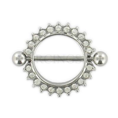 Tepelpiercing shield 16 mm kristallen