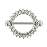Tepelpiercing shield 16 mm kristallen