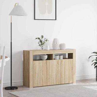 Dressoir Sonoma eiken 116 x 30 x 75 cm Bewerkt hout