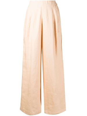 Faithfull the Brand pantalon ample à détails plissés - Marron