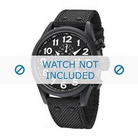 TW Steel horlogeband TWS611 / VS43 Textiel Zwart 22mm + zwart stiksel