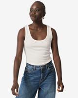 HEMA Dames Singlet Anouk Met Ribbels Wit (wit)