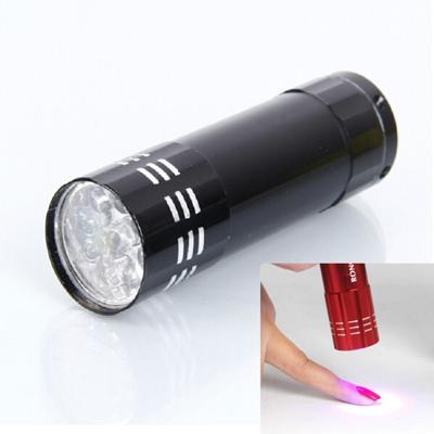 2 stuks nagel droger Mini LED zaklamp UV lamp Portable voor Nail gel Fast droger (zwart)