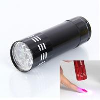 2 stuks nagel droger Mini LED zaklamp UV lamp Portable voor Nail gel Fast droger (zwart)