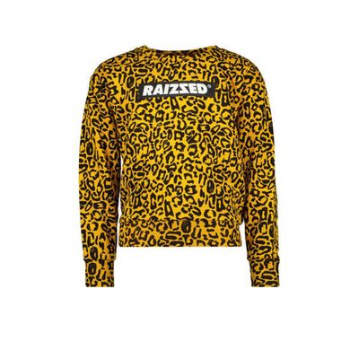 Raizzed sweater Madison met panterprint okergeel/zwart Raizzed sweater Madison met panterprint okergeel/zwart