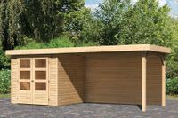 Woodfeeling | Tuinhuis Askola 2 met Overkapping 2,8 en Achterwand | Onbehandeld - thumbnail