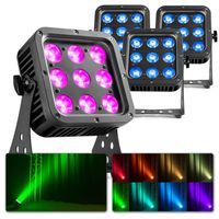 BeamZ Set van 4 StarColor72 outdoor LED floodlights - 9x 8W RGBW