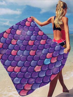 Summer Mermaid Beach Towel Printed Sunscreen Shawl Bath Towel