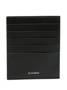 Jil Sander porte-cartes vertical en cuir - Noir