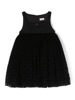 Elisabetta Franchi La Mia Bambina robe évasée en tulle à motif monogrammé - Noir - thumbnail