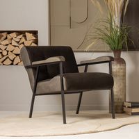 WOOOD Exclusive Fauteuil Scott Velvet - Warm Groen - thumbnail