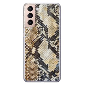 Samsung Galaxy S21 siliconen hoesje - Golden snake