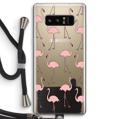 Anything Flamingoes: Samsung Galaxy Note 8 Transparant Hoesje met koord
