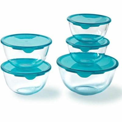 Set Lunchboxen Pyrex Transparant Turkoois 5 Onderdelen