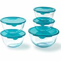 Set Lunchboxen Pyrex Transparant Turkoois 5 Onderdelen