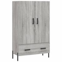 vidaXL Hoge kast 69,5x31x115 cm bewerkt hout grijs sonoma eikenkleurig