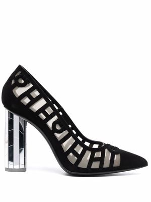 Ferragamo escarpins à talon contrastant - Noir