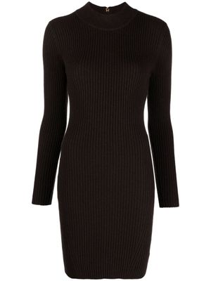 Michael Michael Kors robe en maille nervurée à coupe courte - Marron