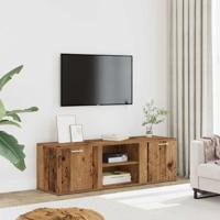 Tv-meubel 120x34x37 cm bewerkt hout oud houtkleurig Tv-meubel 120x34x37 cm bewerkt hout oud houtkleurig