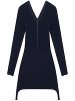 Courrèges robe nervurée à fermeture zippée - Bleu - thumbnail