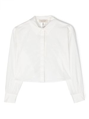TWINSET Kids chemise à logo brodé - Blanc