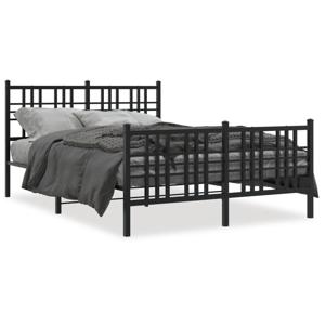 Bedframe met hoofd- en voeteneinde metaal zwart 120x200 cm