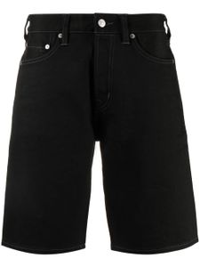 EVISU short en jean à patch logo - Noir