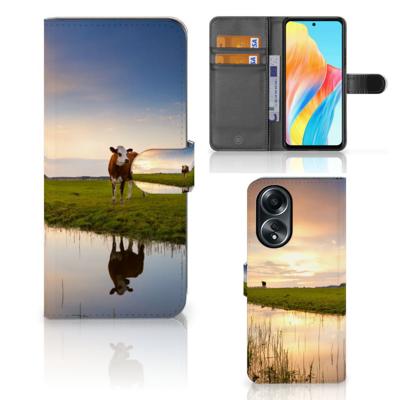 OPPO A58 4G | Telefoonhoesje | Met pasjeshouder | Koe