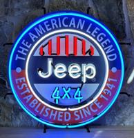 Jeep American Legend Neon Verlichting Met Achterplaat - 60 x 60 cm