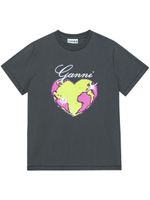 GANNI t-shirt en coton à imprimé graphique - Noir