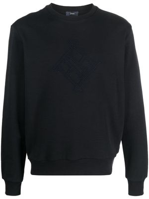 Herno sweat en coton à logo brodé - Bleu