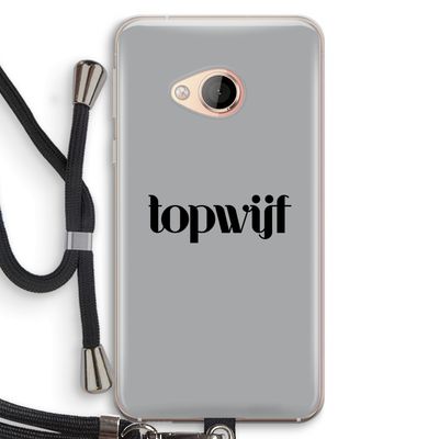 Topwijf Grijs Zwart: HTC U Play Transparant Hoesje met koord