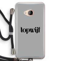 Topwijf Grijs Zwart: HTC U Play Transparant Hoesje met koord