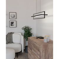 EGLO Siberia Hanglamp - LED - 78 cm - Zwart/Wit - Dimbaar - Instelbaar wit licht - thumbnail