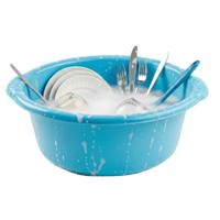 PlasticForte Afwasteil - rond - 25L - blauw - afwasbak - 54 x 21 cm - kunststof