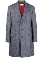 Brunello Cucinelli manteau mi-long à chevrons - Bleu
