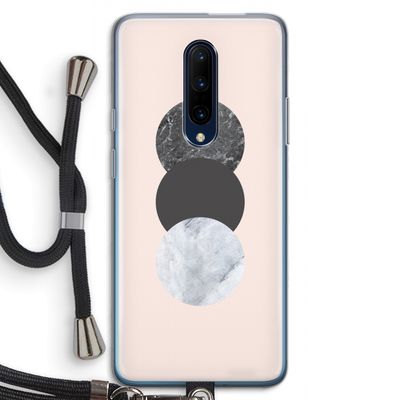 Marmeren cirkels: OnePlus 7 Pro Transparant Hoesje met koord