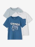 Set van 3 T-shirts met korte mouwen jongens groenblauw - thumbnail