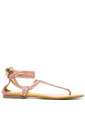 Hermès Pre-Owned sandales à lacets (années 2000) - Rose