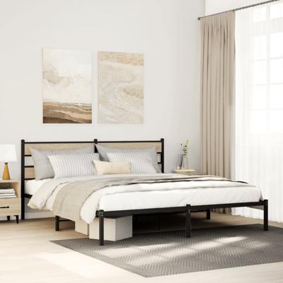 Bedframe zonder matras metaal sonoma eikenkleurig 180x200 cm
