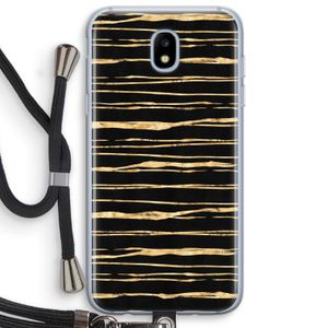 Gouden strepen: Samsung Galaxy J5 (2017) Transparant Hoesje met koord