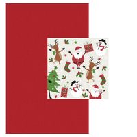 Tafelkleed met servetten kerst thema rood - Tafellakens - thumbnail