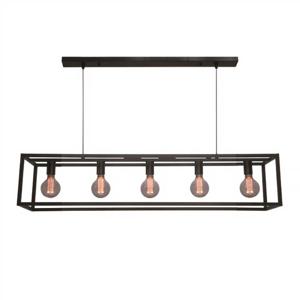 Freelight Hanglamp Esteso 5 lichts - 2e kans - L 120 cm B 25 cm zwart