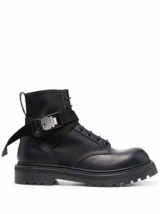 Premiata bottines en cuir à empiècements contrastants - Noir