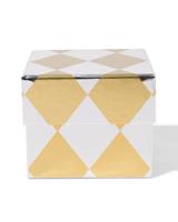 HEMA Cadeaudoos 11x11x9cm ruiten goud-zilver