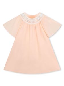 Chloé Kids robe en coton à design brodé - Rose