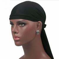 Mannelijke straat basketbal hoofddoek hiphop elastische lange-tailed Hat(Black)
